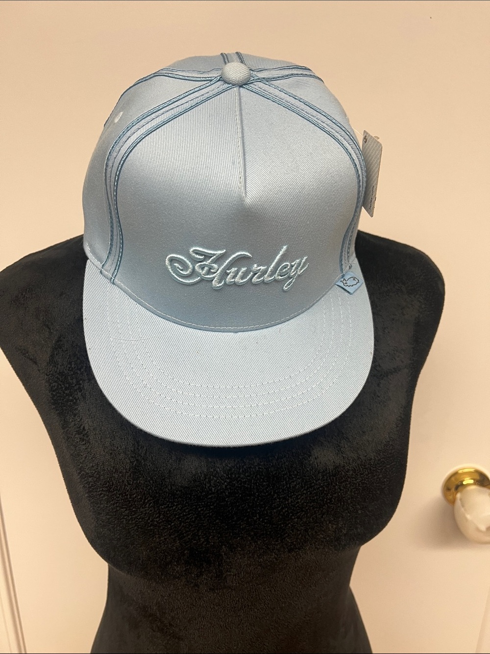 Hurley Sky Blue Embroidered Hat Flex Fit